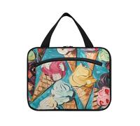 Cartoon Cute Color Ice Cream Hanging Mens Toiletry Travel Bag con gancio, Designer Necessities Makeup Cosmetic Bag per Viaggiatore Vacanza envase para Perfume de L