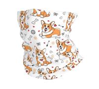 Cartoon Cute Corgi Dog Love 26X30Cm Elastico Protezione del Viso Multiuso Sciarpa al Collo per Ciclismo attività Escursionismo