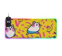 Cartoon Cute Criceto Giallo Wirel Ricarica Incandescente Grande Mouse pad Scrivere Multifunzionale 30.6 x 15.6 pollici Mouse pad Gaming