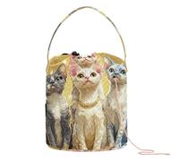 Cartoon Cute Devon Rex Cats Stile Realistico Crochet Bag Portatile Filato Borsa Da Viaggio per Arte Fornitura articoli per Crochet