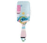 Cartoon Cute Dolphin Bath Blue spazzola per capelli da viaggio liscia Progettato cuoio capelluto massaggio per diradamento dei capelli con manico ergonomico cepillo para cabello rizado