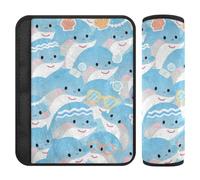 Cartoon Cute Dolphin Blue 2 Pack auto cintura di sicurezza copertura Più Comfort di guida per Bag funda para cinturón de carro