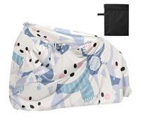 Cartoon Cute Fox Bianco Impermeabile Copertura Della Bici con Fori di Blocco Anti Polvere Pioggia Neve UV Storage Mountain Road Copertura Bici Elettrica Adatto per la maggior parte dei capa para