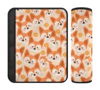 Cartoon Cute Fox Sun Orange 2 pz cintura di sicurezza Stop cintura di sicurezza taglio in collo per auto funda para cinturón de carro