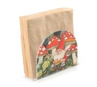 Cartoon Cute Gnome Funghi Portatovaglioli Acrilico piatto per esterni, sala da pranzo portatovaglioli autoportanti per la decorazione della casa di carta per esterni, sala da pranzo