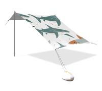 Cartoon Cute Green Shark Progettato UPF50 Beach Cabana Leggero Portatile Sun Shelter con Tasche di Sabbia per Famiglia Travel carpas para el sol