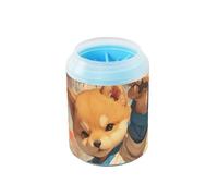 Cartoon Cute Kung Fu Dog Cool riutilizzabile Pet Foot Paws Rondella con spazzola di massaggio morbida Kit di pulizia dei piedi Pulisce delicatamente le zampe dopo le passeggiate