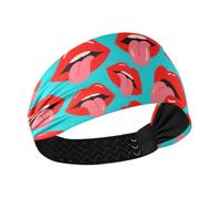 Cartoon Cute Lip Blue antiscivolo donne fascia elastica sudato bande per la corsa basket uso quotidiano bandas para el sudor