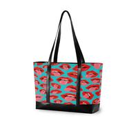Cartoon Cute Lip Blue Robusto laptop totes con cerniera insegnante tote bag per il volo con tablet bulto para laptop