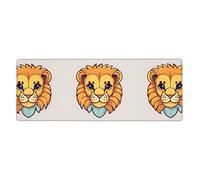 Cartoon Cute Little Lion lungo e grande tappetino per mouse in gomma per computer da ufficio 30,5 x 80 cm
