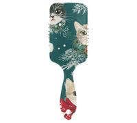 Cartoon Cute Merry Christmas Cat spazzola antistatica per capelli spessi Progettato cuoio capelluto massaggiatore spazzola per tutti i tipi di capelli con manico ergonomico cepillo para pelo rizado