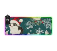 Cartoon Cute Merry Christmas Cat Wirel Charging Glowing Keyboard Mouse pad Cool desk 89,9 x 40,6 cm Gaming Mouse mat