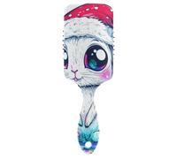 Cartoon Cute Merry Christmas White Rabbit spazzola amichevole per colpo Progettato massaggio cuoio capelluto per diradamento dei capelli con manico ergonomico cepillo para definir rizos