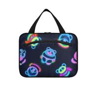 Cartoon Cute Neon Neon Panda Hanging Toiletry Bag Hanging Viaggio con gancio, Designer Chic Makeup Bag per auto per le donne Viaggio Hotel bolso para maquillaje de Mujer L