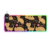 Cartoon Cute Orange Cat Wireless Charging Incandescente tastiera e animale pad piccolo tappetino da scrivania per tastiera e animale grande mousepad cool scrivania top 80x30 cm