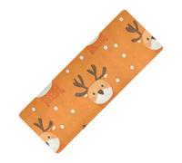 Cartoon Cute Orange Christmas Deer stampato mat yoga spessore 1 mm per la casa palestra antiscivolo, con borsa per il trasporto tapete para ejercicio 180,3 x 66 cm