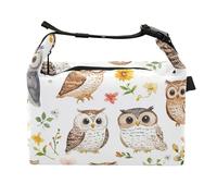Cartoon Cute Owls White Lunch Bags per ragazze Eco-friendly Adulto Cooler Borse per i lavoratori edili