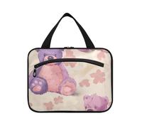 Cartoon Cute Purple Bear Hanging Size articoli da toeletta per gli uomini con gancio, borsa impermeabile per la cura della pelle di design per le donne in viaggio kit de para Mujer L