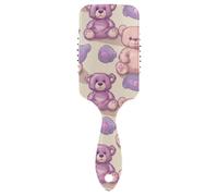 Cartoon Cute Purple Bear spazzola per capelli lisci uomini Progettato massaggio del cuoio capelluto per tutti i tipi di capelli con manico ergonomico cepillo para cabello de mujer