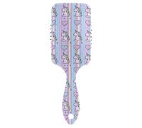 Cartoon Cute Purple unicorni amichevole spazzola per capelli asciutti Progettato massaggio spazzola per la crescita dei capelli con manico ergonomico cepillo para cabello rizado