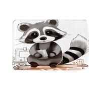 (Cartoon Cute Raccoon) Tappeto da porta stampato per bagno, camera da letto e ufficio 40,6 x 61 cm tappetino da bagno, morbido tappeto antiscivolo moderno per interni.