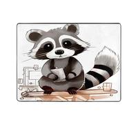 (Cartoon Cute Raccoon) Tappeto stampato per soggiorno, camera da letto e ufficio, 63 x 121,9 cm, morbido tappeto antiscivolo moderno per interni.