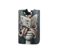 Cartoon Cute Red Animal Sea Legge I cesti portabiancheria giornale, cesto portabiancheria pieghevole e impermeabile con manico robusto per negozio di giocattoli 51L guarda ropa para cuarto