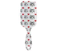 Cartoon Cute Valentine Black Cat Love spazzola per capelli lisci pettine Progettato bagnato asciutto spazzola per asciugatura con manico ergonomico cepillo para cabello de mujer
