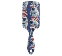 Cartoon Cute White American Astronaut spazzola liscia per capelli Progettato massaggiatore testa cuoio capelluto per diradamento dei capelli con manico ergonomico cepillo para definir rizos