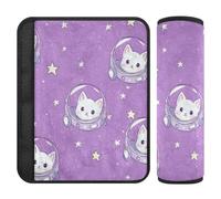 Cartoon Cute White Cat Astronaut 2 Pack Imbottito Cintura di Sicurezza Copertura Protegge Il Collo e le Spalle per Borsa funda para cinturón de carro
