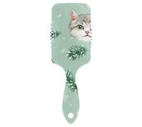 Cartoon Cute White Christmas Cat spazzola antistatica per capelli lunghi Progettato massaggiatore cuoio capelluto per capelli bagnati con manico ergonomico cepillo para peinar