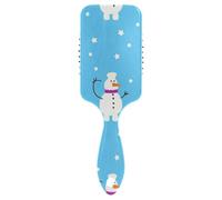 Cartoon Cute White Merry Christmas Snowman spazzola per capelli carino per le donne nere Massaggio del cuoio capelluto progettato per diradare i capelli con manico ergonomico cepillo para definir