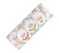 Cartoon Cute White Sheep stampato sottile tappetino da yoga antiscivolo spessore 1 mm per la casa antiscivolo, con copertura per borsa da yoga tapete para ejercicio 180,3 x 66 cm
