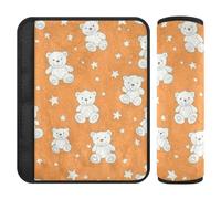 Cartoon Cute White Teddy Bear Stars 2 pz seggiolino auto Strap Pads imbottito Stop cintura di sicurezza taglio nel collo per SUV Protector para cinturón de carro