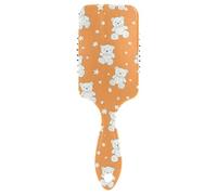 Cartoon Cute White Teddy Bear Stars spazzola per capelli amichevole per l'asciugatura spazzola di massaggio progettata per la perdita dei capelli con manico ergonomico cepillo para cabello de mujer