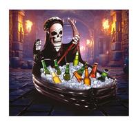CARTOON Decorazione Spaventosa feretro Morte Porta bevende Gonfiabile 100 x 35 cm Accessorio per Feste a Tema Halloween Horror