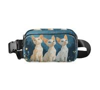Cartoon Devon Rex Cats A River Marsupio Trendy Marsupio per Donne Uomini Marsupio Multiuso Marsupio con Cinghia Regolabile per Shopping Sport Lavoro