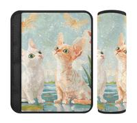 Cartoon Devon Rex Cats River 2 Pack tracolla pad Più Comfort di guida per aereo forro para cinturon de seguridad