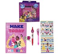 CARTOON Diario segreto Principesse per bambini con accessori, 2 penne, adesivi, lucchetto con 2 chiavi