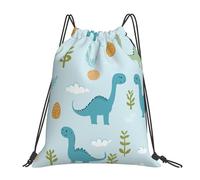 Cartoon Dinosaur And Eggs Borsa con Coulisse Stringa Zaini Sportivi Moda Borsa Palestra per Yoga Nuoto Vita Quotidiana 36X42Cm
