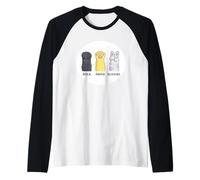 Cartoon Dog Paws Rock Paper Forbici Maglia con Maniche Raglan