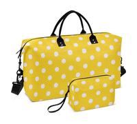 Cartoon Dot Giallo Oggetto Personale Borsa Da Viaggio Weekender Viaggio Pernottamento Borsa Palestra Sport Duffel Borse con Cinghia Regolabile per Trekking Grande Capacità bolso de para Mujer Avion
