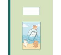 Cartoon Dot Grid Notebook - Phone in a Message Bottle at the Beach | Punktkariertes Notizbuch - Handy in Flaschenpost am Strand