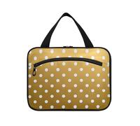 Cartoon Dot Oro Appeso Viaggio Cosmetici Borse con gancio, Designer Essentials Kit da barba Borse per gli Uomini per i Viaggiatori Bolsas para maquillaje de Mujer L