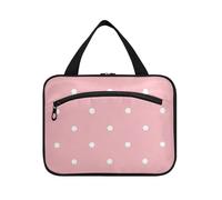 Cartoon Dot Pink Hanging Borse per le donne con gancio, Designer Impermeabile Toiletry Bag per i viaggiatori Camping organizador de maquillaje para L