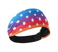 Cartoon Dot Rainbow no slip fascia titolare organizzatore elastico sudato bande per tennis uso quotidiano tennis bandas para el sudor