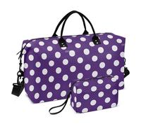 Cartoon Dot Viola Pernottamento Viaggio Duffel Bag Carry on Bag Sport Tote Gym Bag con Toiletry Bag per Viaggi di Lavoro 2 Pz Set Bolsa de Mano para ropa de