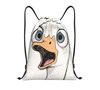 Cartoon Duck Head Cute Sacca Unisex Sacca con Cordoncino Stringa Zaino con Cordone per Vacanze Uomo Escursionismo 36X42Cm