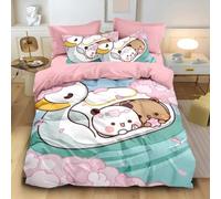 Cartoon Dudu Bubu, biancheria da letto in microfibra, 135 x 200 cm, per la casa, per ragazzi e ragazze, regalo (b, v, 240 x 220 cm + 75 x 50 cm)