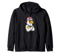 Cartoon Eagle con USA cap e Bold Shades Felpa con Cappuccio